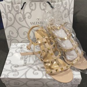 **SOLD!!** Brand new Valentino Garavani Nude Rockstud Heels